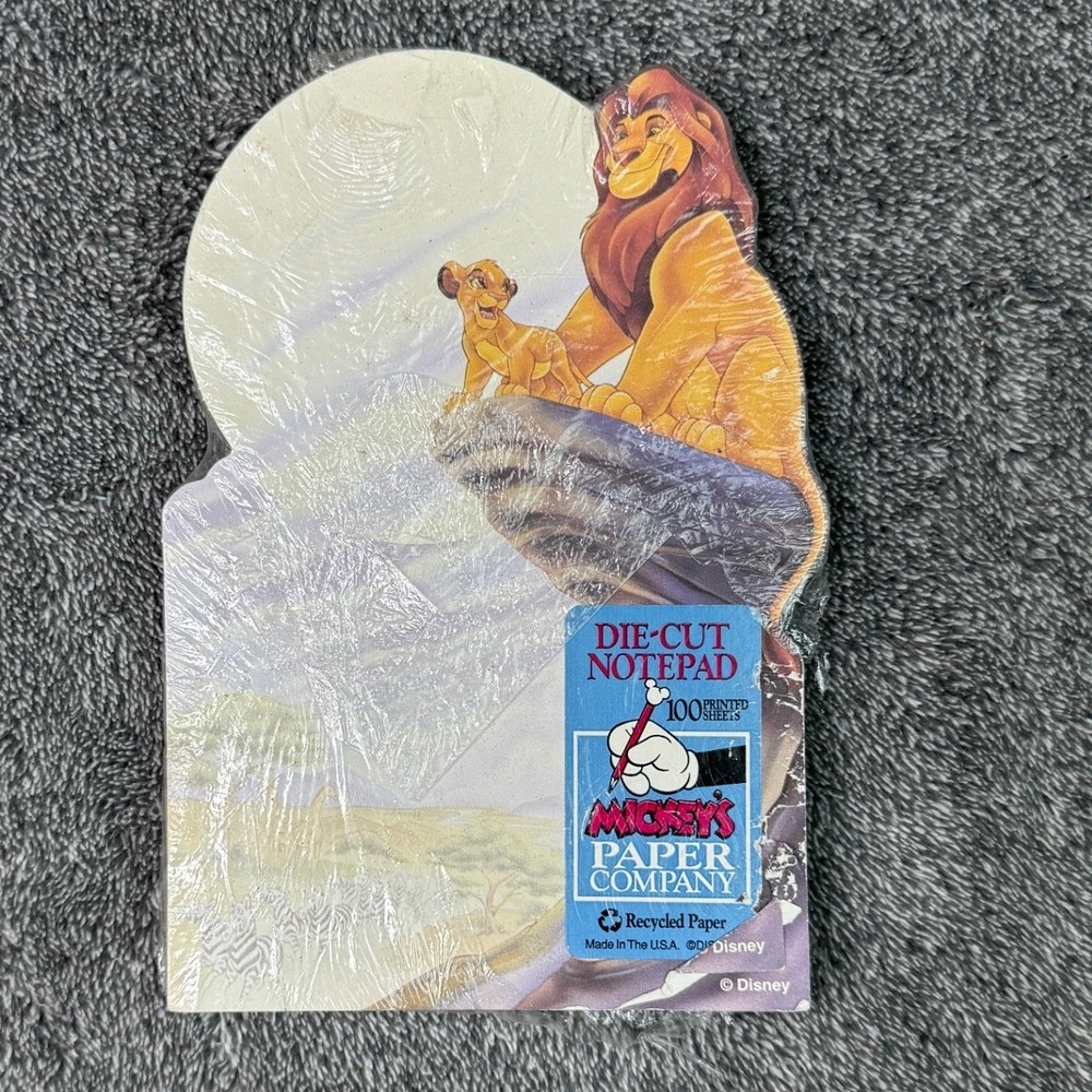 Vintage Disney Lion King Mufasa Simba Pride Rock Die Cut Notepad 100 Sheets NEW